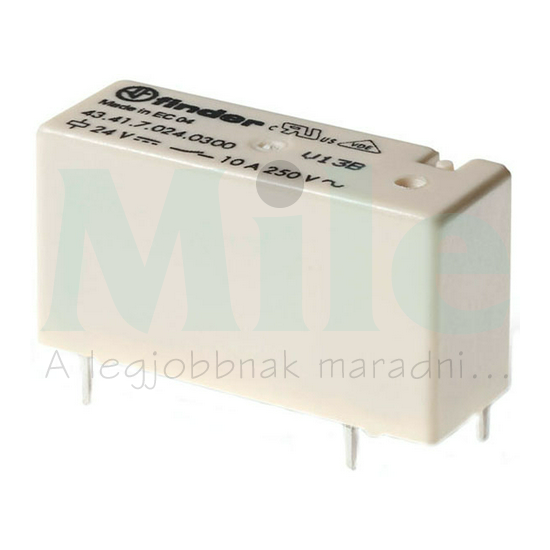 Miniatűr relé érzékeny 10A 1-v NYÁK 12VDC monostabil IP40 43.41.7.012.0000 FINDER