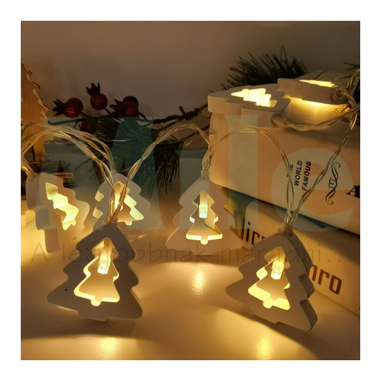 LED karácsonyi füzér 10LED FENYŐFA/0,9m 2xAA-elem(nélkül) fehér-fényű 3V DC 2700K IP20 Modee