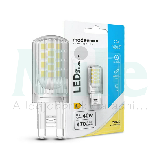Modee LED G9 Aluminium 4,2W 300° 2700K 470lm B1 5év gar