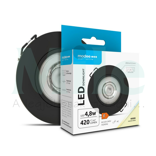 LED mélysugárzó lámpatest dönthető/25° süllyesztett 1x 4,8W 220-240V AC 420lm 4000K IP20 Modee
