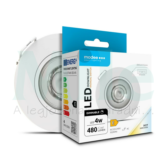 Modee LED Mélysugárzó Kerek 4W 3CCT IP44 D80xH32mm ROT (480 lumen) fehér ERP