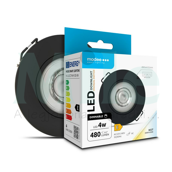 Modee LED Mélysugárzó Kerek 4W 3CCT IP44 D80xH32mm ROT (480 lumen) fekete ERP