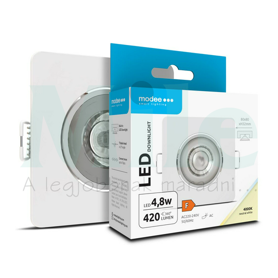 LED mélysugárzó lámpatest dönthető/25° süllyesztett 1x 4,8W 220-240V AC 420lm 4000K IP20 Modee