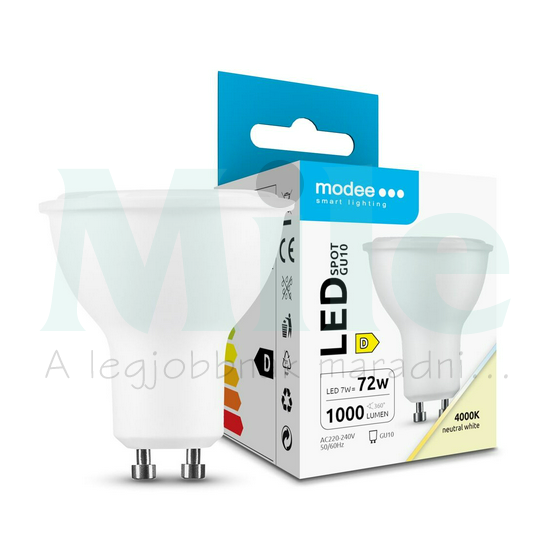 Modee LED Spot Alu-Plastic 7W GU10 100° 4000K 1000lm ERP 5év gar Modee