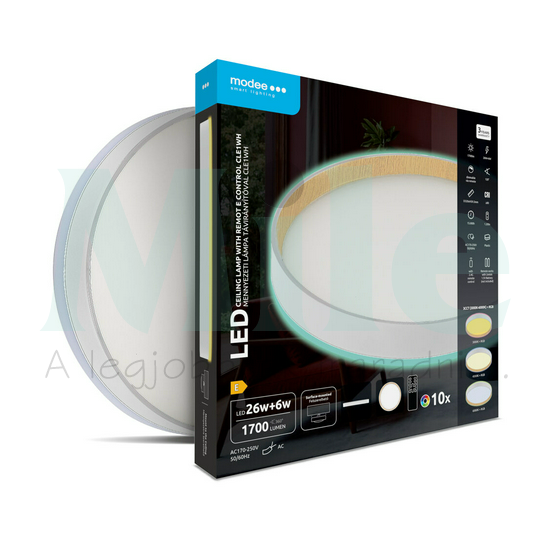 Modee Mennyezeti LED Lámpa CLE1WH 26+6W 3CCT+RGB D320mm +rem (1700 lumen) ERP