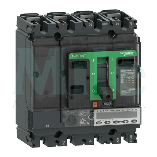 Motorvédő megszakító 3P3D 100-220A-hő 200kA fix csavaros ÚjGen NSX250R Mic6.2EM-220A Schneider