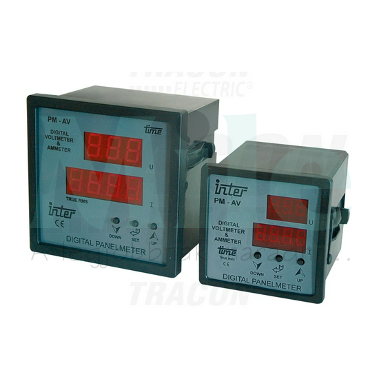 Multifunkciós táblaműszer 5A/500V 96x96mm A-mérő V-mérő TRACON