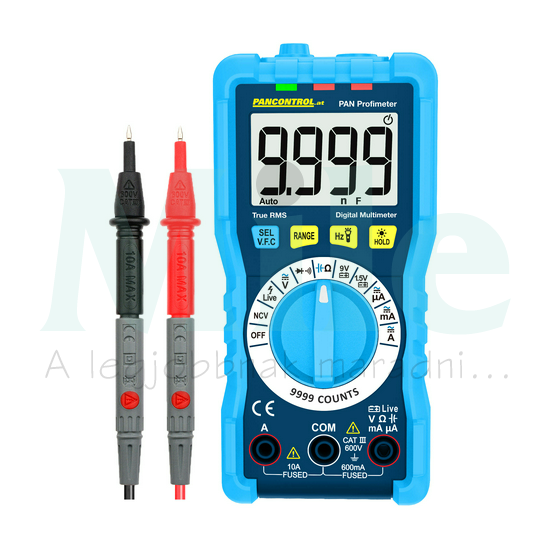 Multiméter V-A-Ohm-°C digitális 600VDC 600VAC 10ADC 10AAC 20MOhm Pancontrol