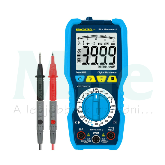 Multiméter V-A-Ohm digitális 600VDC 600VAC 10ADC 2MOhm Pancontrol