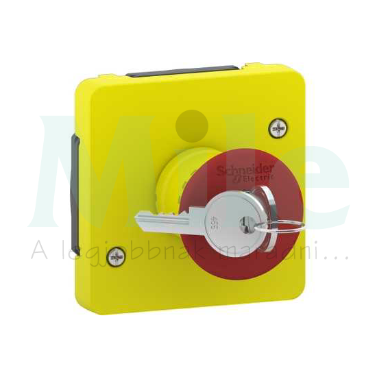 MurevaStyl vészgomba-nyomó komplett komplett falonkívüli kulcsos nyugtázás csavaros Schneider