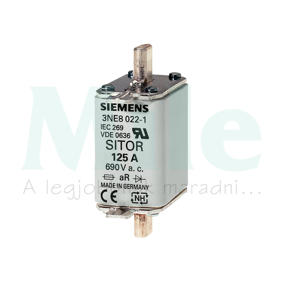 NH biztosítóbetét NH00 125A gR 690V AC/DC 100.0kA homlokoldali-kioldásjelzéssel 3NE SIEMENS
