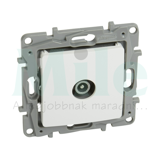 Niloé antenna aljzat TV körmös süllyesztett fehér 1-kimenet átmenő 14dB/860MHz LEGRAND