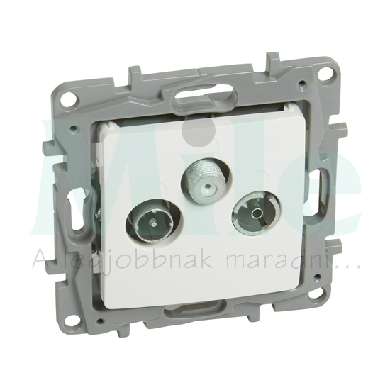 Niloé antenna aljzat TV-R-SAT süllyesztett fehér 3-kimenet végzáró 10dB/860MHz LEGRAND