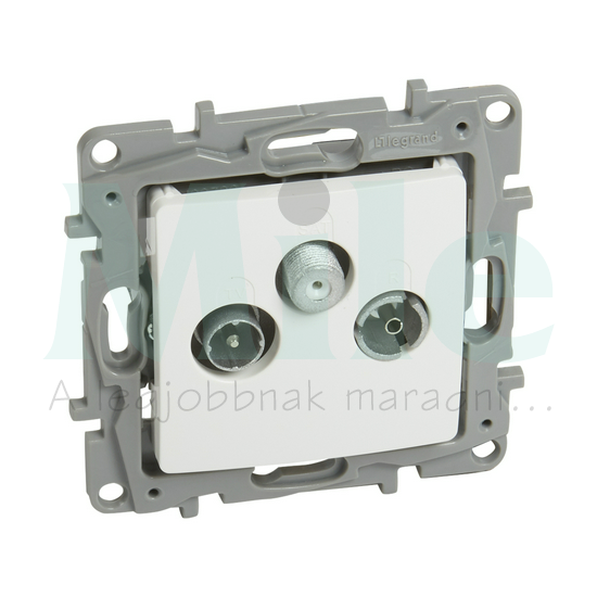 Niloé antenna aljzat TV-R-SAT süllyesztett fehér 3-kimenet végzáró 15dB/860MHz LEGRAND