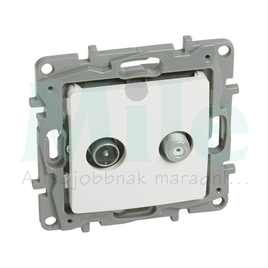 Niloé antenna aljzat TV-SAT csillagpontos süllyesztett fehér 2-kimenet végzáró 1dB/860MHz LEGRAND