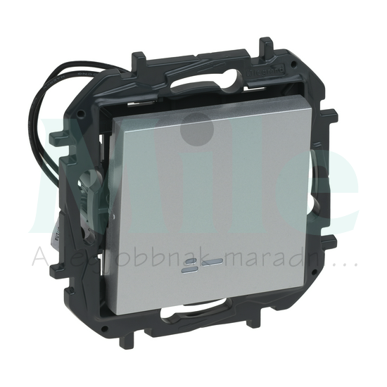 NiloéStep 106 váltókapcsoló +jelzőfény betét közp. fedéllel alumínium süllyesztett rugós LEGRAND