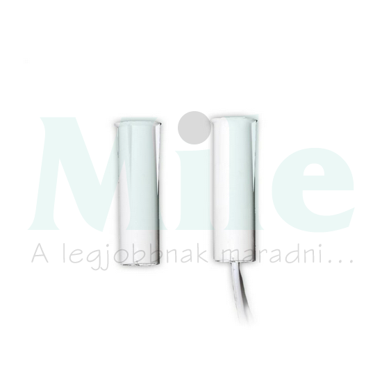 Nyitásérzékelő (reed-relé) 2vez. befúrható 15mm kapcs.táv süllyesztett fehér TANE ALARM