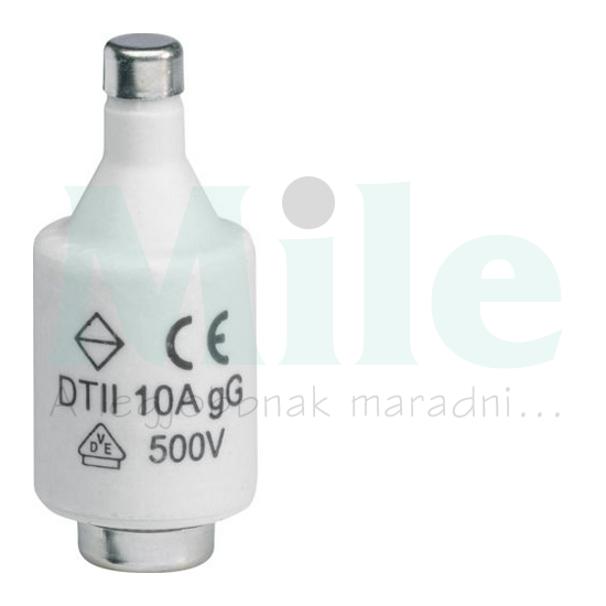 Olvadóbiztosító betét DII 10A gL/gG lomha (T)-jelleg 500V piros-színkód LE Hager