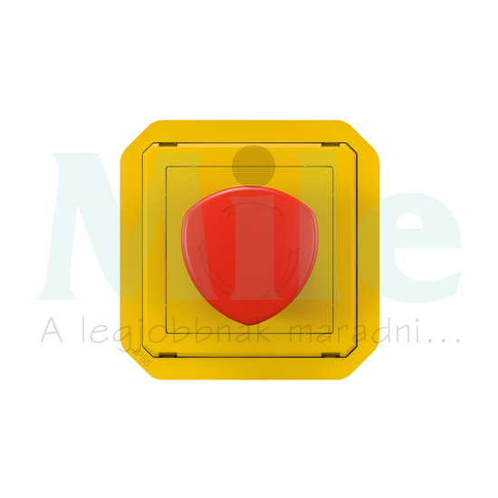 Plexo gomba nyomófej sárga előlap vészleállító piros reteszelt fordító nyugtázás LEGRAND