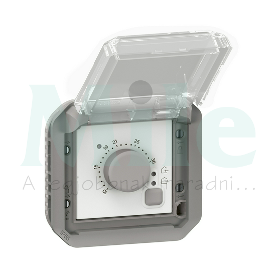 Plexo55 szobatermosztát betét 7-30°C 230V szürke  fűtés nyit/zár forgó-működtetés LEGRAND