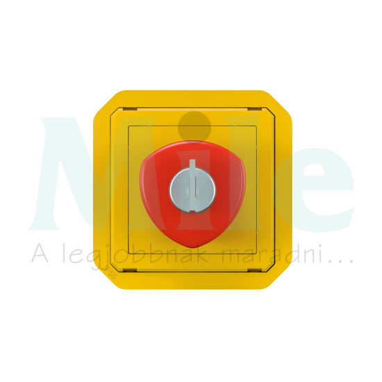 Plexo55 vészgomba nyomófej 1ny 1z piros reteszelt kulcs-nyugtázás LEGRAND