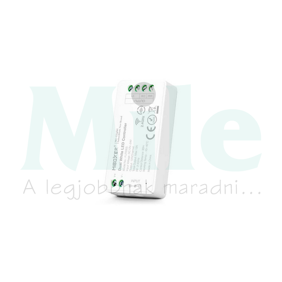 RF LED vezérlő 2,4GHz 2-csatorna 2in1 dimmer/CCT 144-288W 12-24V 12000mA IP20 Mi-Light