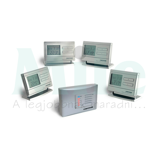 RF szobatermosztát programozható LCD (2xAA1,5V-elemes) +vevő digitális 5-40°C 6A 230V QUANTRAX