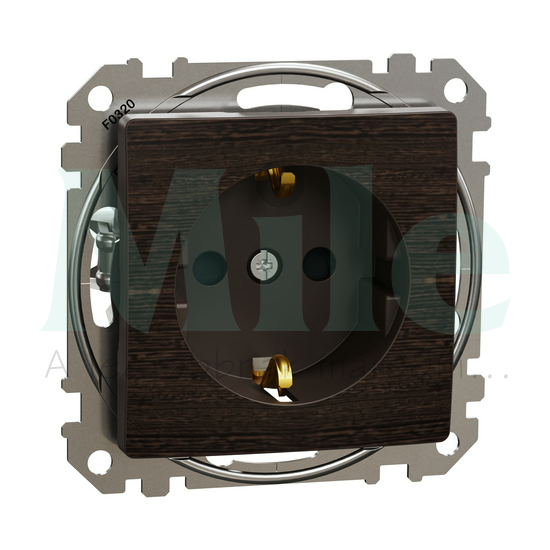 SEDNA 162 dugalj 2p+f csatlakozóaljzat biztonsági zsaluval rugós bekötés 16A wenge