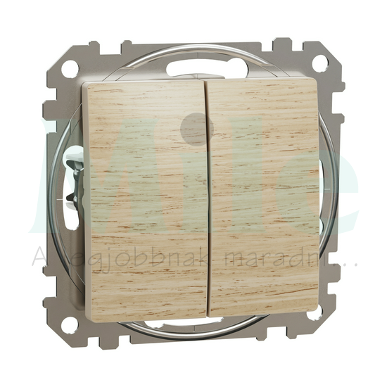 SEDNA Kettős váltókapcsoló rugós bekötés 10AX 106+6 nyír