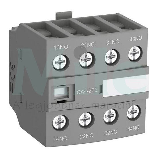 Segédérintkező blokk AF09..30-ig előlapra 2-z 2-ny 4A/AC15/230V csavaros CA4-22M ABB
