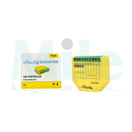 Shelly PLUS RGBW PM - Wi-Fi+Bluetooth RGBW LED szalag vezérlés