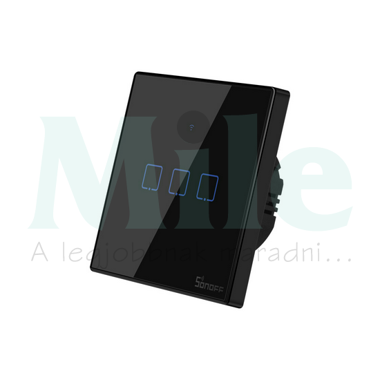 Sonoff TX T3EU3C WiFi+RF érintős 3 gombos kapcsoló fekete