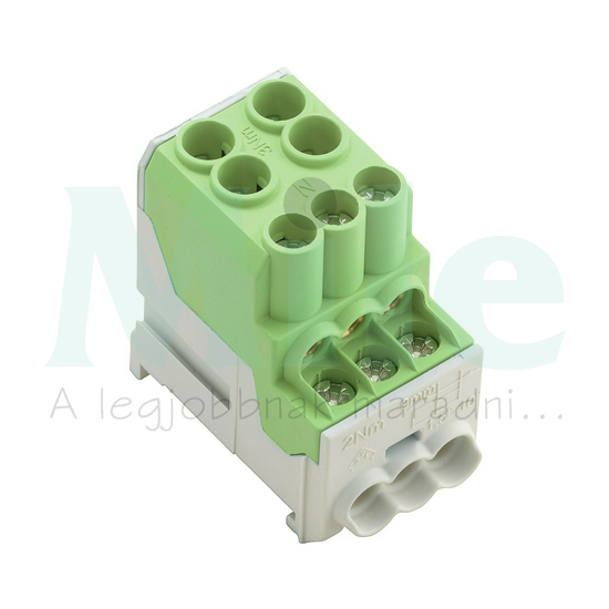 Sorkapocs elosztóblokk 100A zöld 2x25+6x10mm2 1-pólus 25mm2-vezetőér WPD 100 Weidmüller