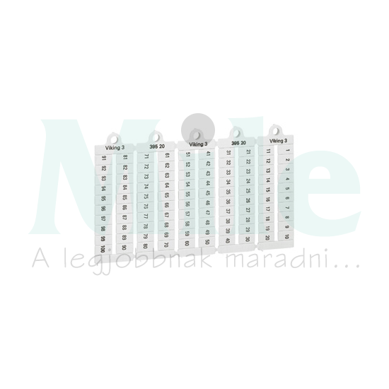 Sorkapocsjelölő 1-100 vízszintes fehér 6mm-modultáv Viking3 LEGRAND