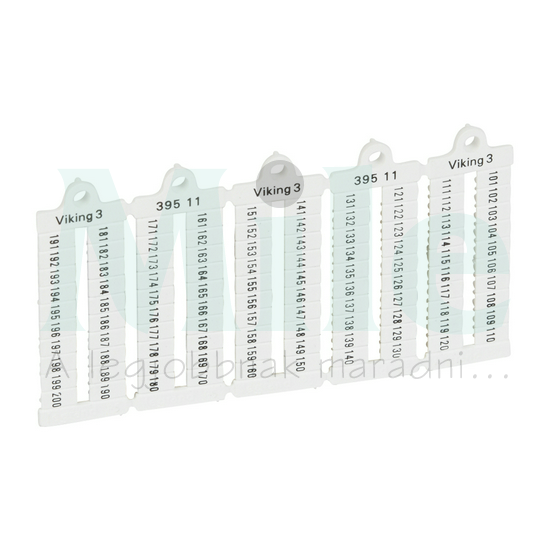 Sorkapocsjelölő (101-200) vízszintes fehér 5mm modultáv. Viking3 LEGRAND