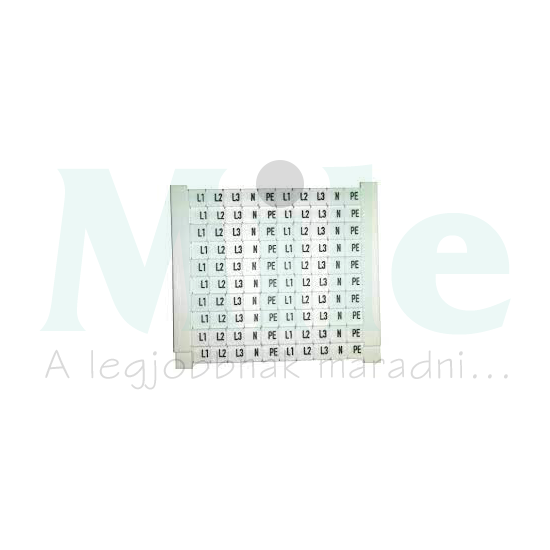 Sorkapocsjelölő lap L1,L2,L3,N,PE vízszintes fehér 6mm-modultáv DEK 6 FWZ L1-PE Weidmüller