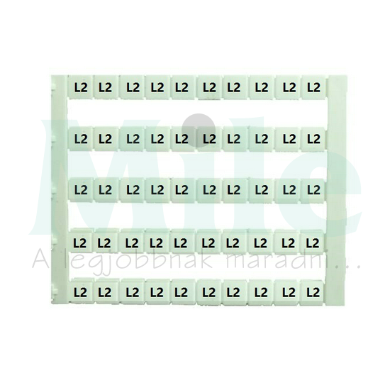 Sorkapocsjelölő lap L2 vízszintes fehér 5mm-modultáv DEK 5 GW L2 Weidmüller