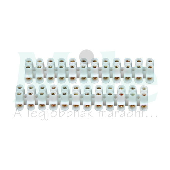 Sorkapocssáv darabolható 12P 41A 450V termoplaszt 4-6mm2/sokerű 2.5-6mm2/tömör fehér Kopp