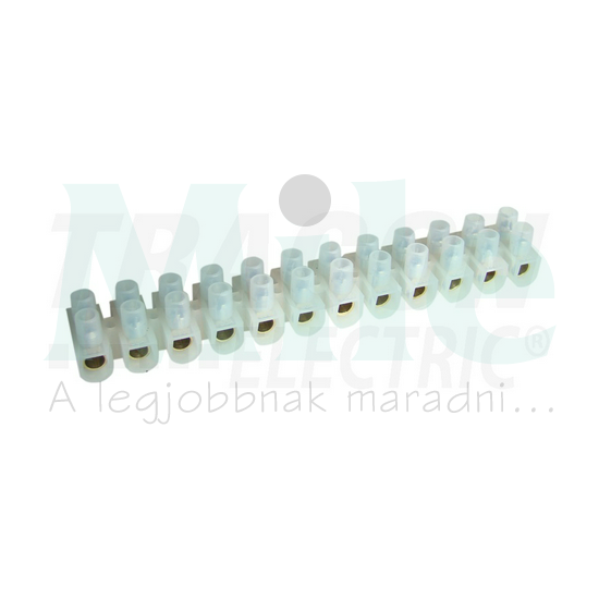 Sorkapocssáv darabolható flexi 12P 50A 450V termoplaszt 10mm2/sokerű 10mm2/tömör fehér TRACON