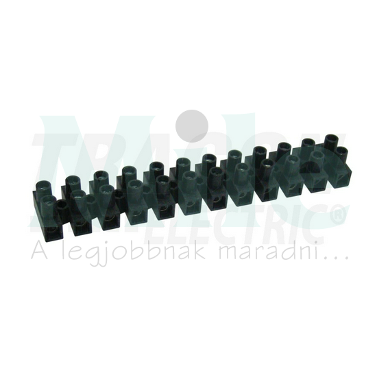 Sorkapocssáv nyomólemezes darabolható flexi 12P 16A 450V termoplaszt 2,5mm2/sokerű fekete TRACON