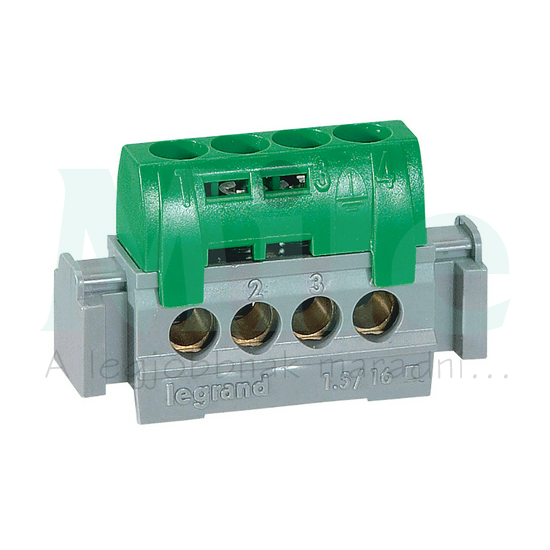 Sorkapocssín PE szigetelt 4x1,5-16mm2 zöld 80A réz kezeletlen Lexic LEGRAND