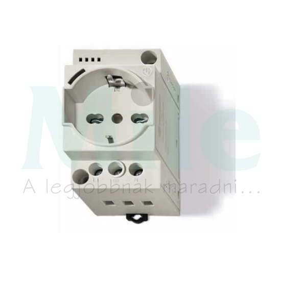 Sorolható dugalj Shuko+Bipasso(IT) LED-el 16A/230V földelt szürke IP20 csavaros 7U.00.8.230.0010 FINDER