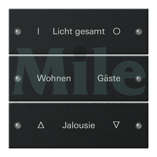 ST55 KNX billentyűkészlet 3pár=6gomb/1modul +feliratmező fekete GIRA