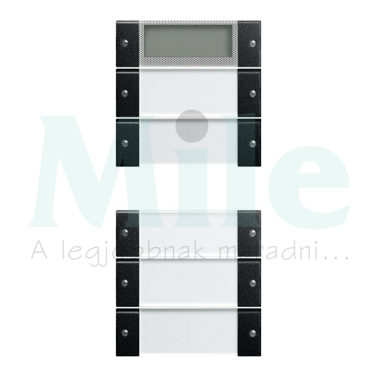 ST55 KNX érintőfedlap (2+3)pár=4gomb/2modul +feliratmező +termosztát fekete GIRA