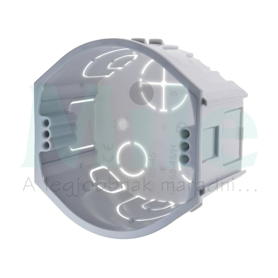 Süllyesztett szerelvénydoboz 1-es kerek 73mm-átmérő műanyag szürke csavarral 44mm-b.mély KP KOPOS