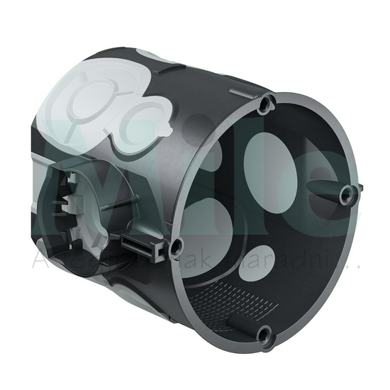 Süllyesztett szerelvénydoboz gumis 1-es kerek 60mm-átmérő műanyag fekete ECON 15 KAISER