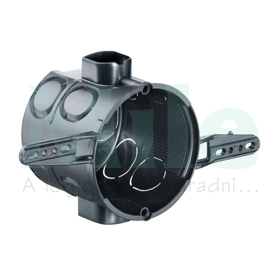 Süllyesztett szerelvénydoboz rögzítő fülekkel mély 1-es kerek 60mm-átmérő műanyag sárga KAISER