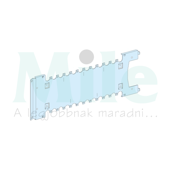 Szerelőlemez függőleges dug. 3x4P vagy 4x3P NS250-hez acél 200mm-ma 650mm-sz Prisma P Schneider