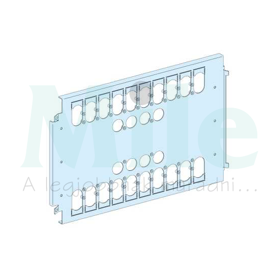 Szerelőlemez függőleges fix 3x4P vagy 4x3P NS250-hez acél 145mm-ma 650mm-sz Prisma P Schneider