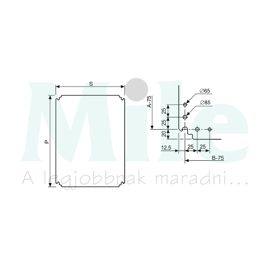 Szerelőlap 500x400mm szekrénybe műanyag 465mm-ma 350mm-sz kezeletlen CRN/S3D/S3X/PLM Schneider
